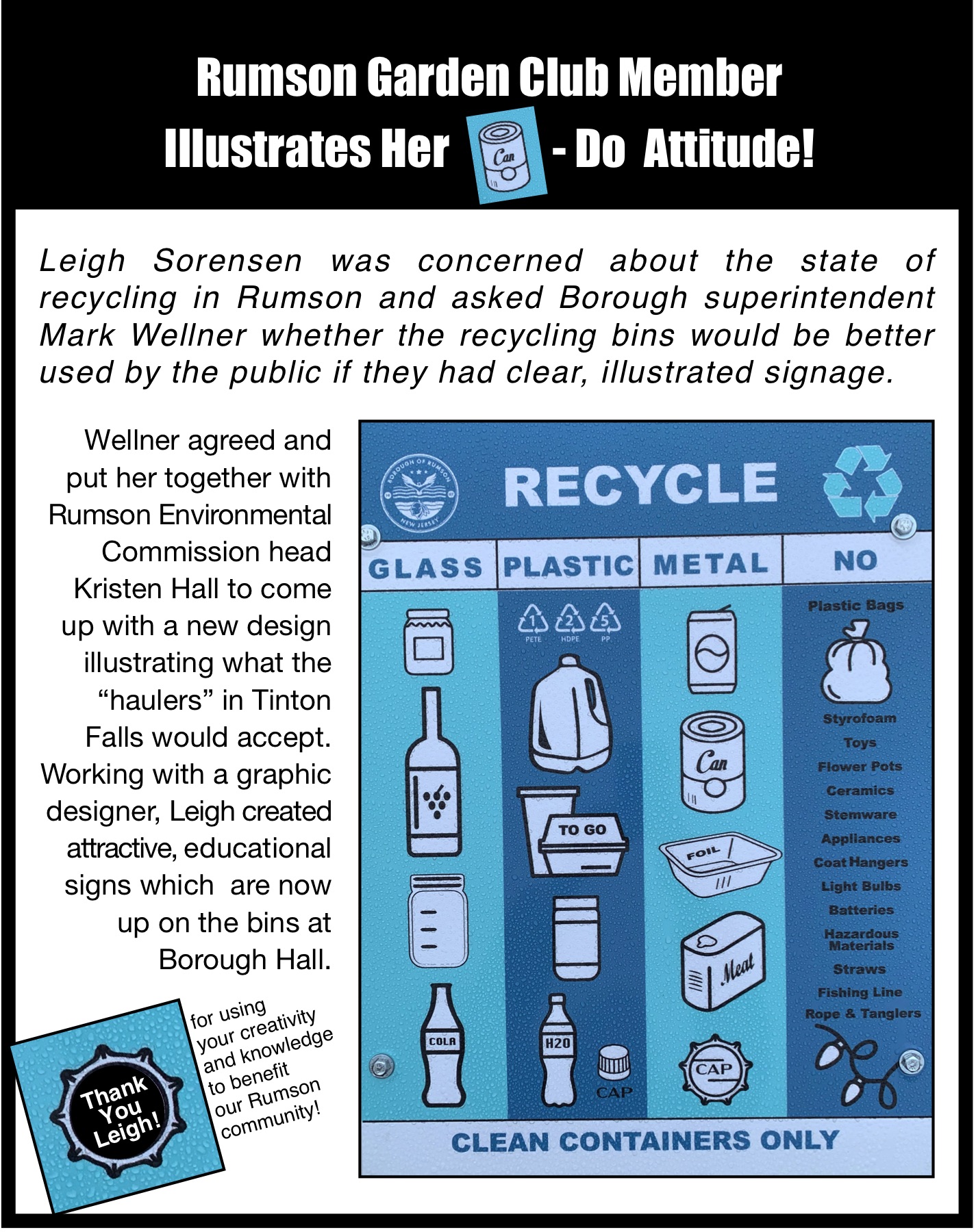 Rumson Recycling Signs